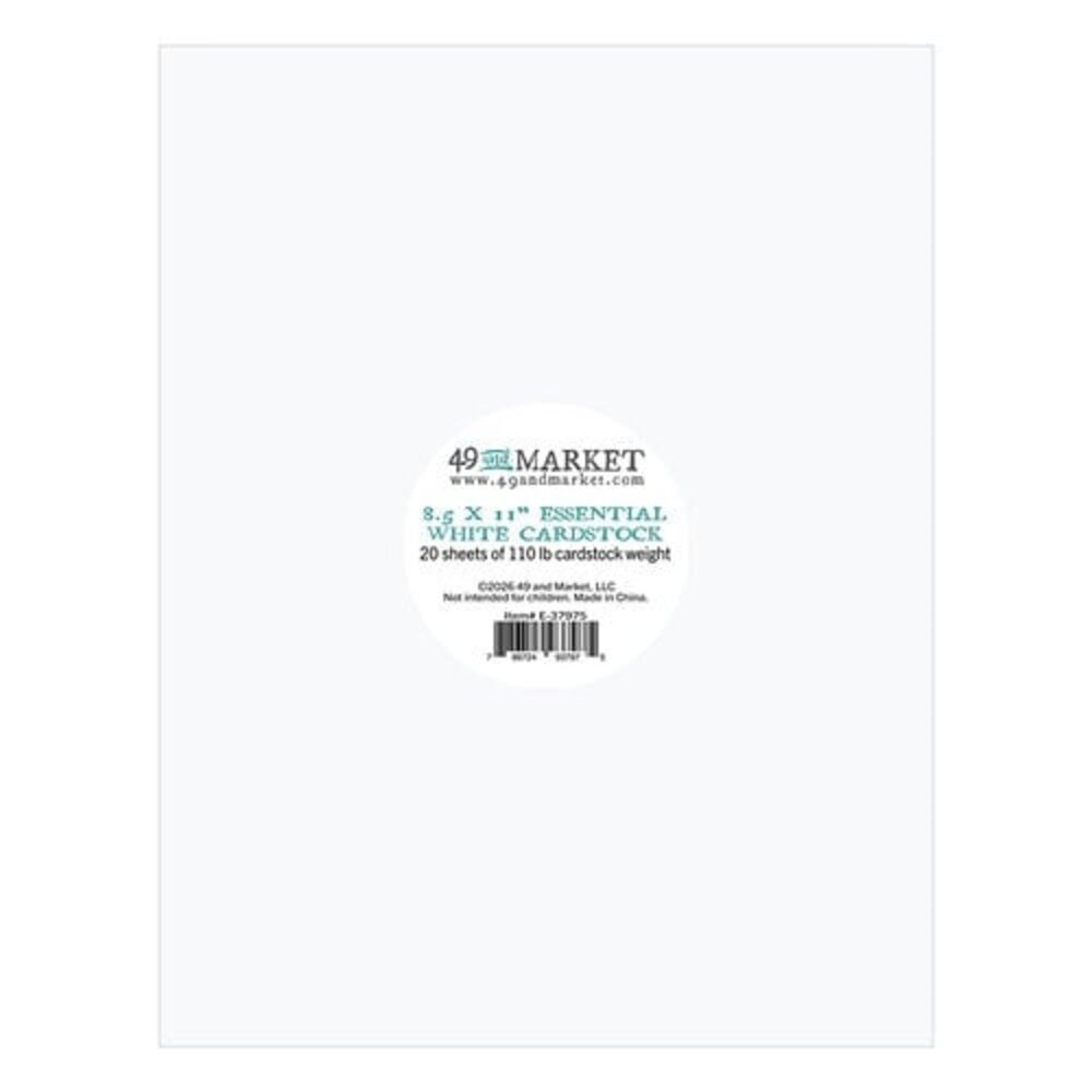 49 and Market PRE-ORDER Essential White 8.5x11 Inch Cardstock (E-37975)