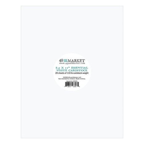 49 and Market PRE-ORDER Essential White 8.5x11 Inch Cardstock (E-37975)