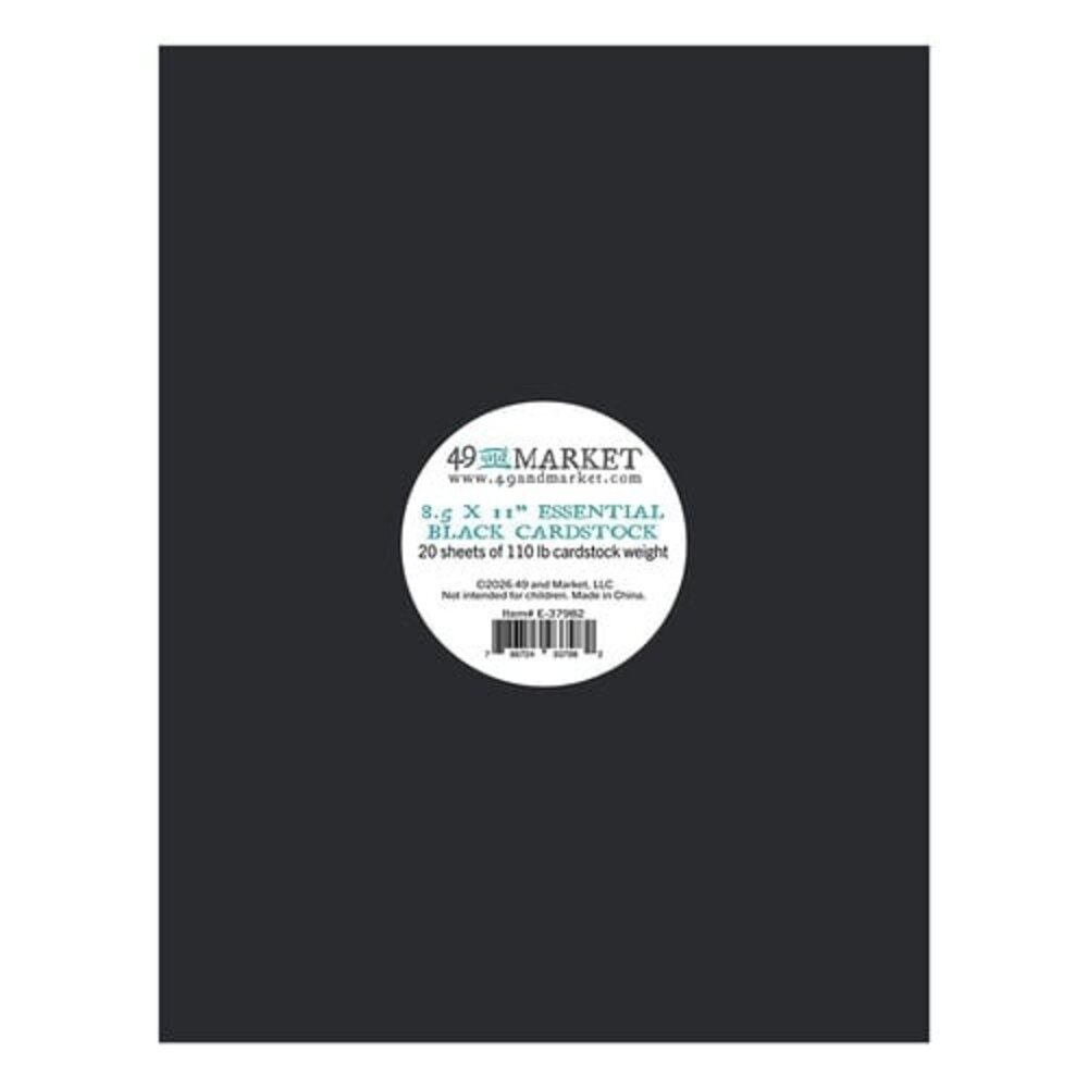 49 and Market PRE-ORDER Essential Black 8.5x11 Inch Cardstock (E-37982)