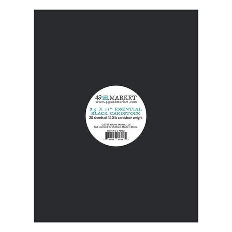 49 and Market PRE-ORDER Essential Black 8.5x11 Inch Cardstock (E-37982)