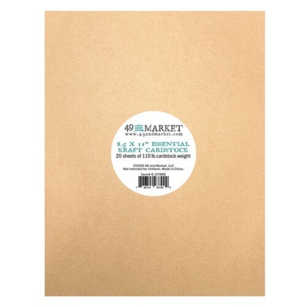 49 and Market PRE-ORDER Essential Kraft 8.5x11 Inch Cardstock (E-37999)