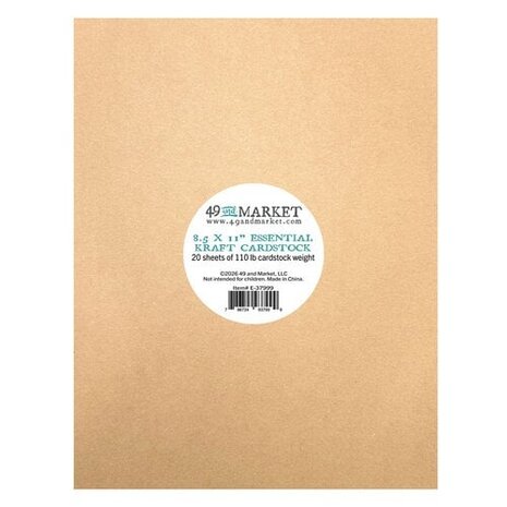 49 and Market PRE-ORDER Essential Kraft 8.5x11 Inch Cardstock (E-37999)