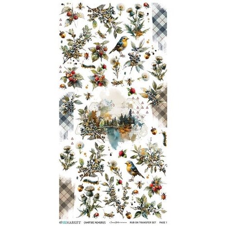 49 and Market PRE-ORDER Campfire Memories 6x12 Inch Blendable Rub-on Transfer Set (DCM-37425)