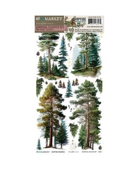 49 and Market PRE-ORDER Campfire Memories 6x12 Inch Essential Rub-on Transfer Set (DCM-37432)