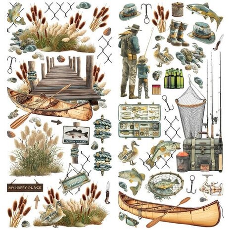 49 and Market PRE-ORDER Campfire Memories Laser Cut Elements Fishing (DCM-37456)