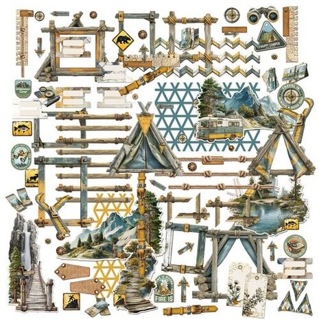 49 and Market PRE-ORDER Campfire Memories Ephemera & Frame Set (DCM-37463)