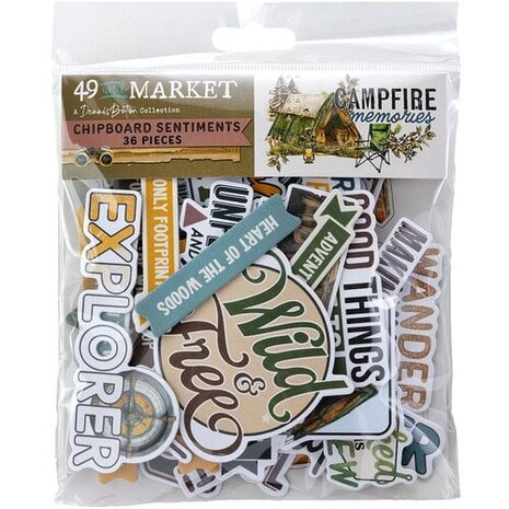 49 and Market PRE-ORDER Campfire Memories Chipboard Sentiments (DCM-37487)