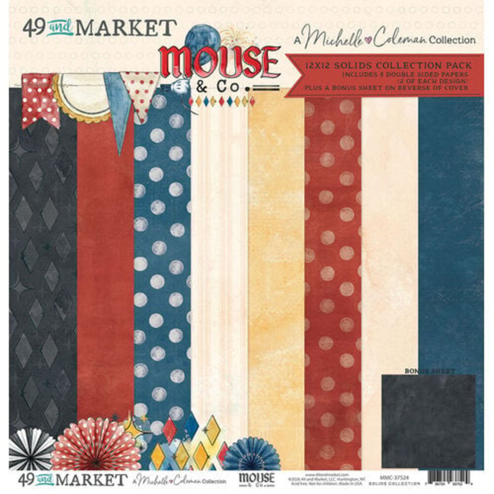 49 and Market PRE-ORDER Mouse & Co. 12x12 Inch Solids Collection Pack (MMC-37524)