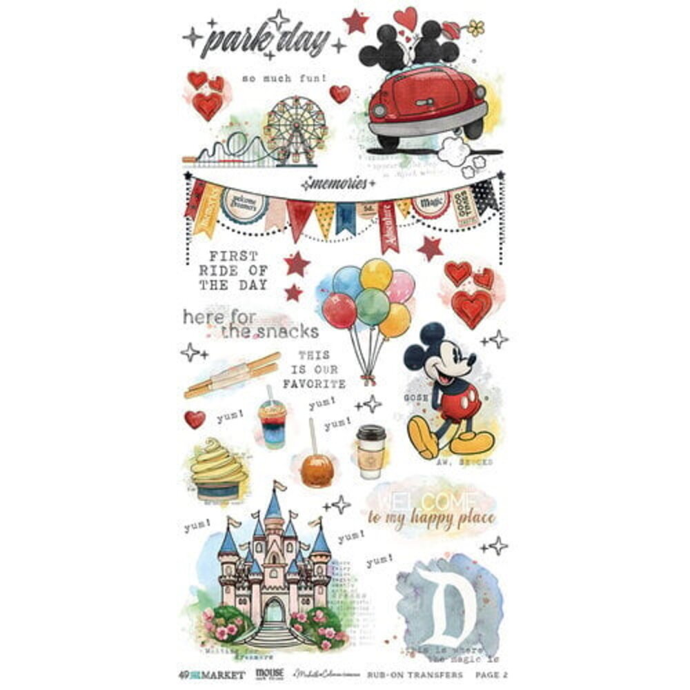 49 and Market PRE-ORDER Mouse & Co. 6x12 Inch Essential Rub-on Transfer Set (MMC-37661)