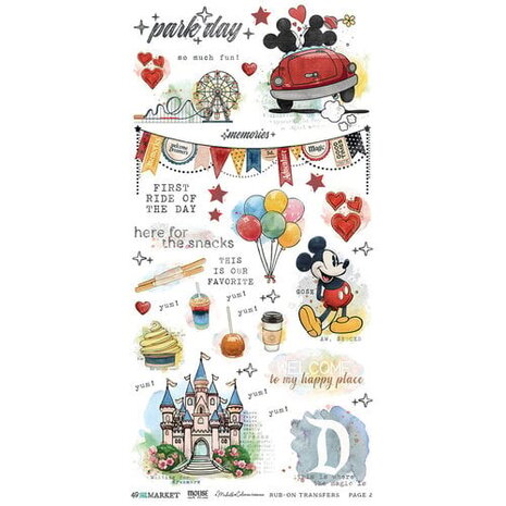 49 and Market PRE-ORDER Mouse & Co. 6x12 Inch Essential Rub-on Transfer Set (MMC-37661)