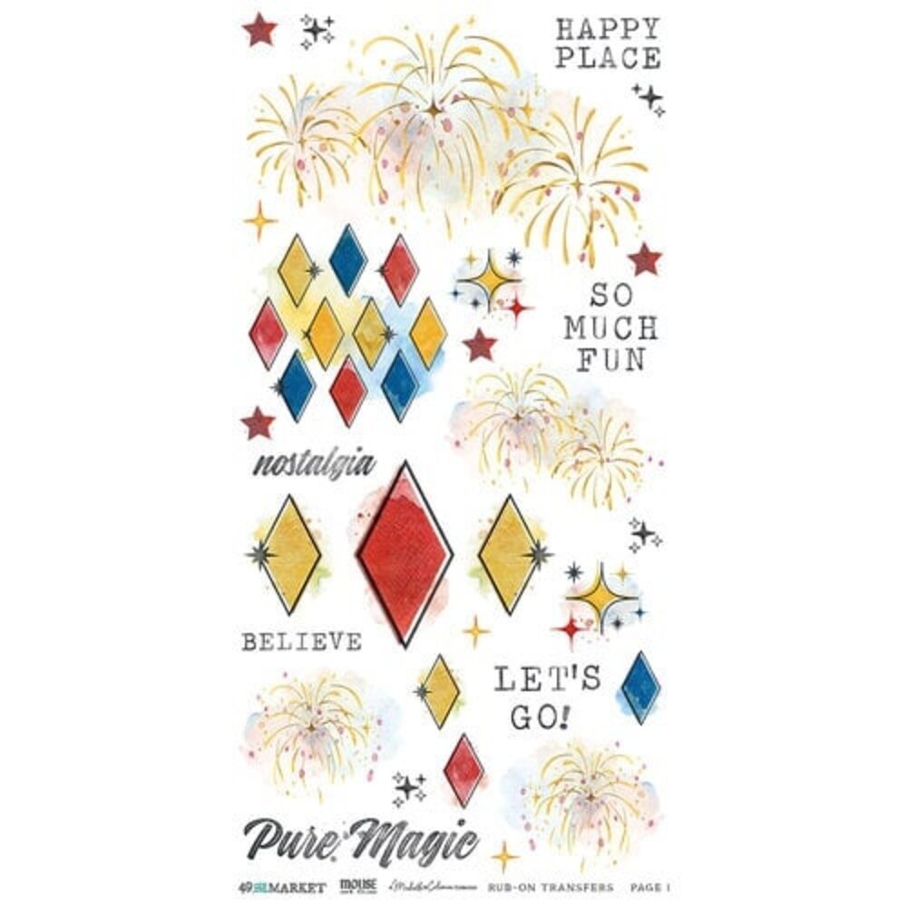 49 and Market PRE-ORDER Mouse & Co. 6x12 Inch Blendable Rub-on Transfer Set (MMC-37678)