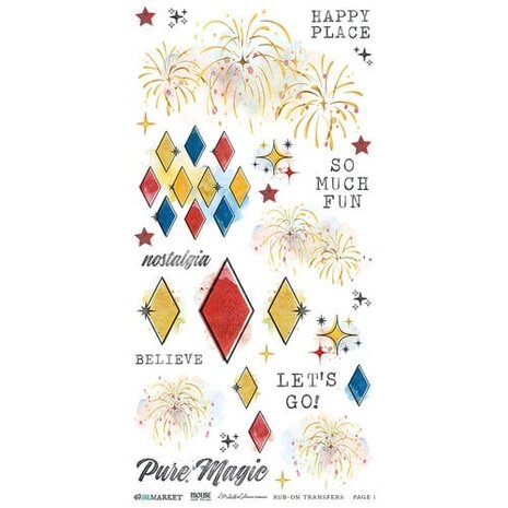 49 and Market PRE-ORDER Mouse & Co. 6x12 Inch Blendable Rub-on Transfer Set (MMC-37678)