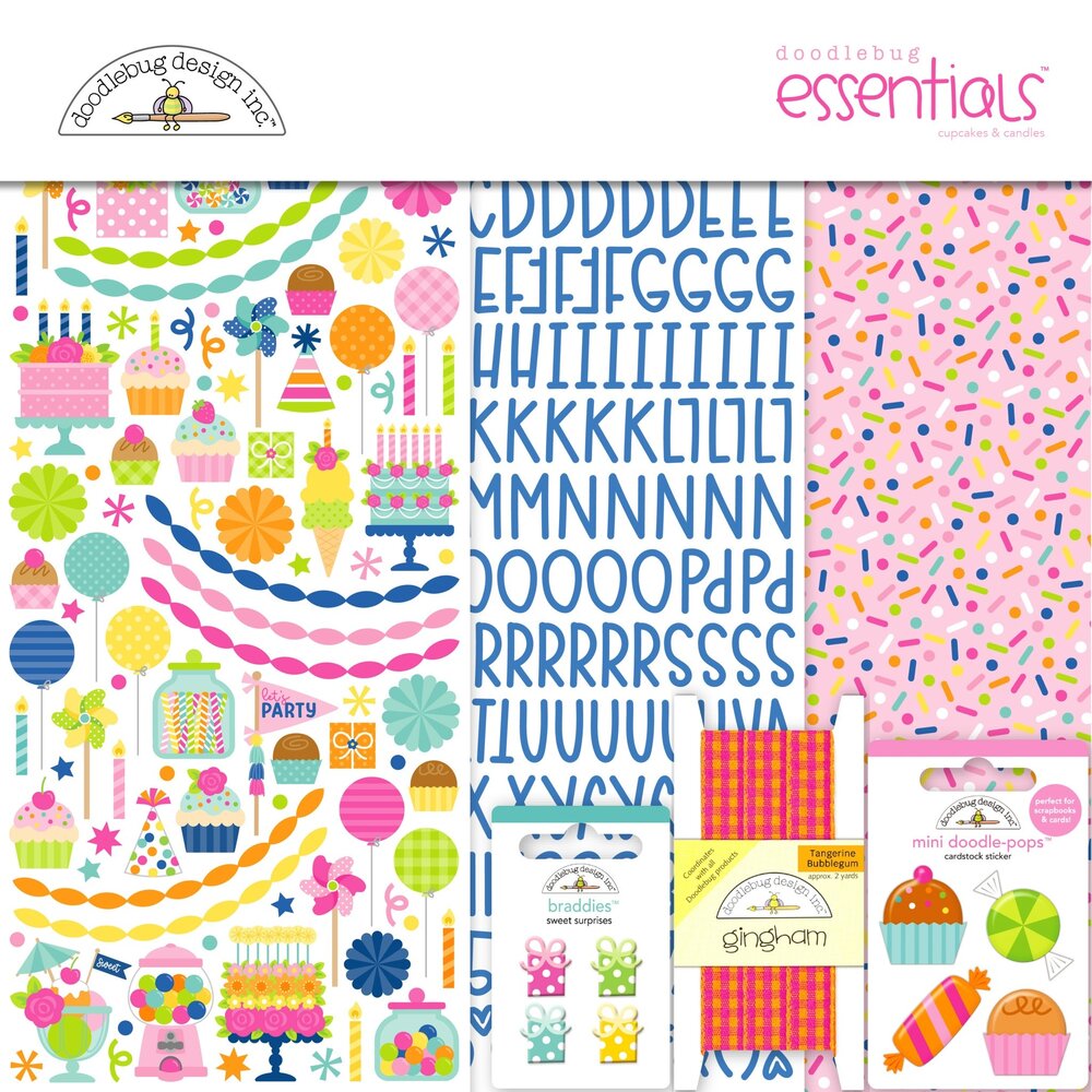 Doodlebug Design Inc. PRE-ORDER Cupcakes & Candles 12x12 Inch Essentials Kit (9173) Doodlebug Design Inc. PRE-ORDER Cupcakes & Candles 12x12 Inch Essentials Kit (9173)