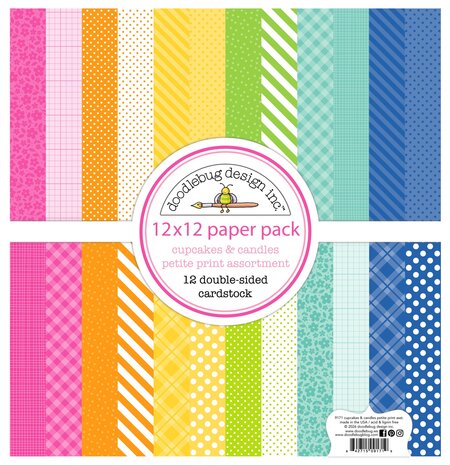Doodlebug Design Inc. PRE-ORDER Cupcakes & Candles 12x12 Inch Petite Prints Paper Pack (9171)