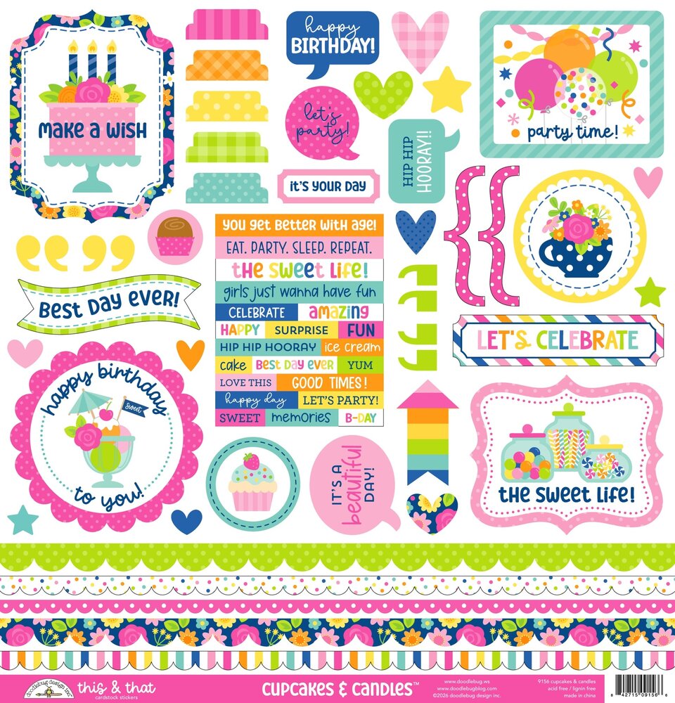 Doodlebug Design Inc. PRE-ORDER Cupcakes & Candles This & That Stickers (9156) Doodlebug Design Inc. PRE-ORDER Cupcakes & Candles This & That Stickers (9156)