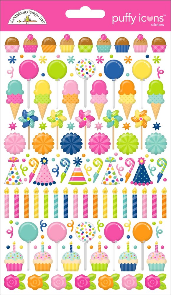 Doodlebug Design Inc. PRE-ORDER Cupcakes & Candles Puffy Icons Stickers (9139) Doodlebug Design Inc. PRE-ORDER Cupcakes & Candles Puffy Icons Stickers (9139)