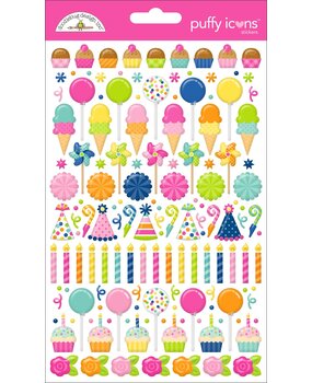 Doodlebug Design Inc. PRE-ORDER Cupcakes & Candles Puffy Icons Stickers (9139)
