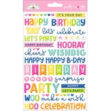 Doodlebug Design Inc. PRE-ORDER Cupcakes & Candles Puffy Words Stickers (9140)