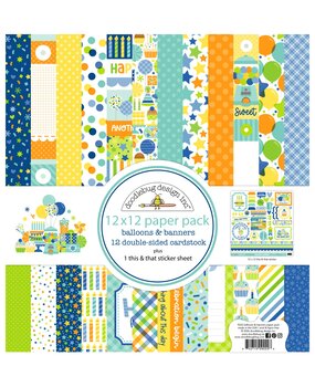 Doodlebug Design Inc. PRE-ORDER Balloons & Banners 12x12 Inch Paper Pack (9222) Doodlebug Design Inc. PRE-ORDER Balloons & Banners 12x12 Inch Paper Pack (9222)
