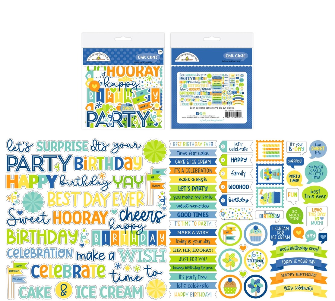 Doodlebug Design Inc. PRE-ORDER Balloons & Banners Chit Chat (9203) Doodlebug Design Inc. PRE-ORDER Balloons & Banners Chit Chat (9203)