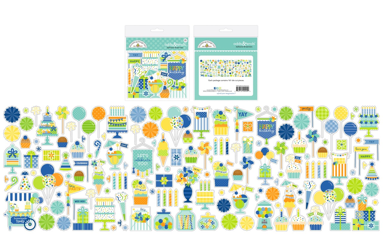 Doodlebug Design Inc. PRE-ORDER Balloons & Banners Odds & Ends (9202)