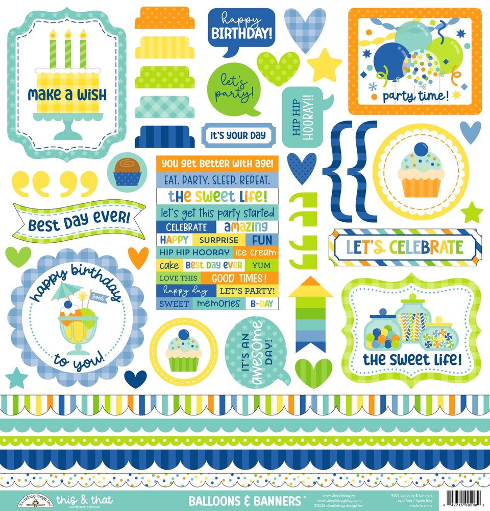 Doodlebug Design Inc. PRE-ORDER Balloons & Banners This & That Stickers (9208) Doodlebug Design Inc. PRE-ORDER Balloons & Banners This & That Stickers (9208)