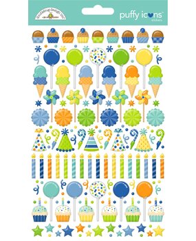 Doodlebug Design Inc. PRE-ORDER Balloons & Banners Puffy Icons Stickers (9191)