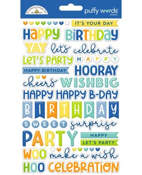 Doodlebug Design Inc. PRE-ORDER Balloons & Banners Puffy Words Stickers (9192)