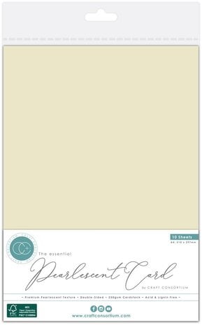 Craft Consortium The Essentials Pearlescent Card A4 Ivory (CCEPC002)
