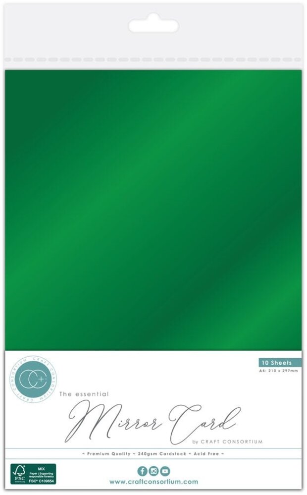 Craft Consortium The Essential Mirror Card A4 Green (CCEMC013)