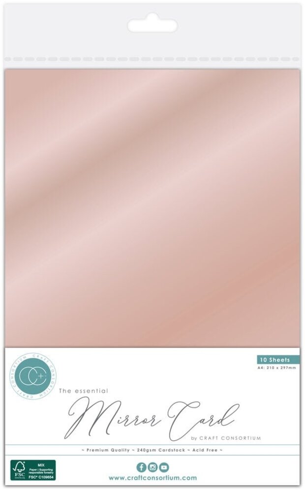 Craft Consortium The Essential Mirror Card A4 Rose Gold (CCEMC014)