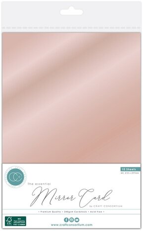 Craft Consortium The Essential Mirror Card A4 Rose Gold (CCEMC014)