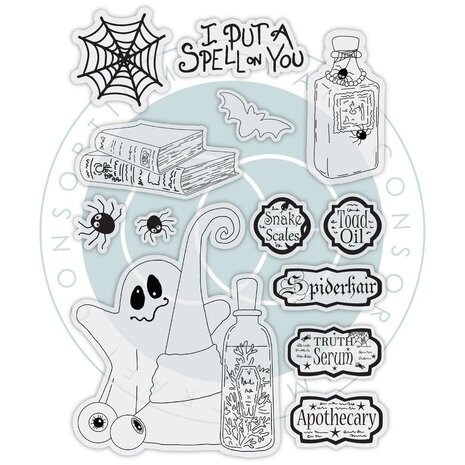 Craft Consortium Hocus Pocus A5 Clear Stamp Set Spell Book (CCLSTMP013)