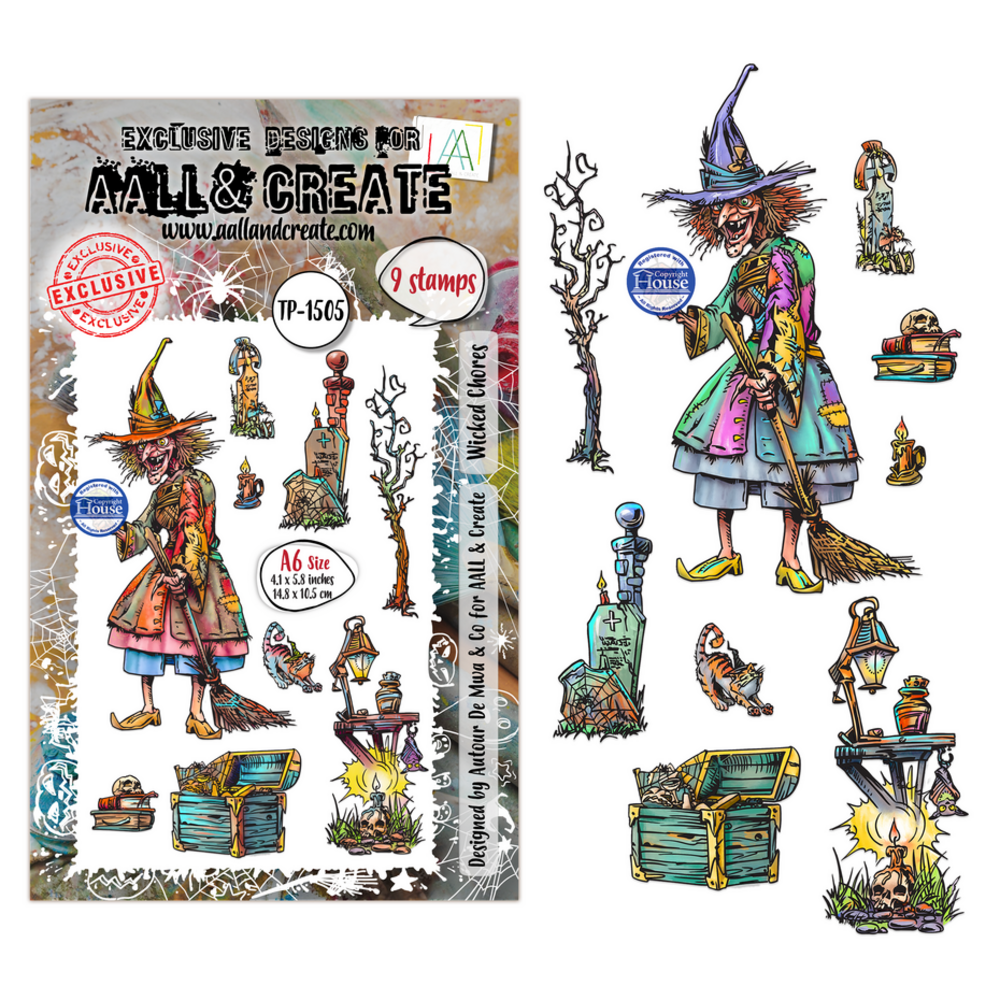 AALL and Create Clear Stamp Set A6 Wicked Chores (AALL-TP-1505) AALL and Create Clear Stamp Set A6 Wicked Chores (AALL-TP-1505)
