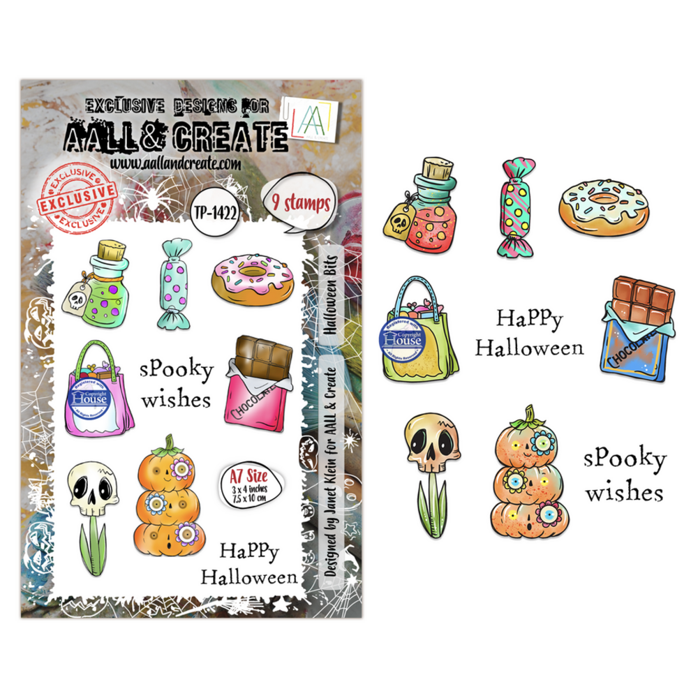 AALL and Create Clear Stamp Set A7 Halloween Bits (AALL-TP-1422) AALL and Create Clear Stamp Set A7 Halloween Bits (AALL-TP-1422)