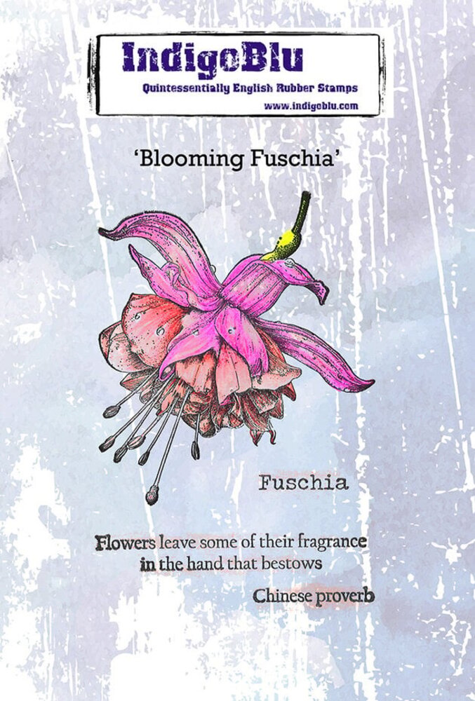 IndigoBlu Blooming Fuchsia A6 Rubber Stamp (IND1537) IndigoBlu Blooming Fuchsia A6 Rubber Stamp (IND1537)