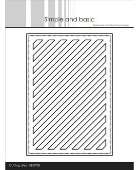 Simple and Basic Rectangle Diagonal Striped Panel with Piercing A6 Dies (SBD708)