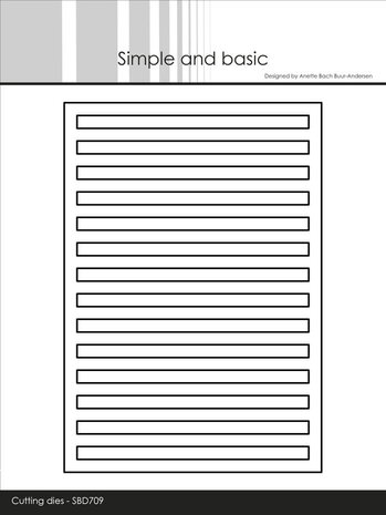 Simple and Basic Rectangle Horizontal Striped Panel A6 Dies (SBD709)