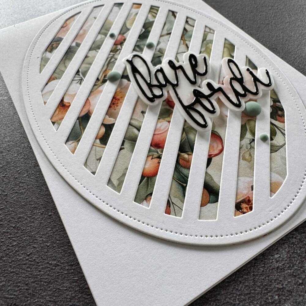 Simple and Basic Oval Diagonal Striped Panel with Piercing A6 Dies (SBD710) Simple and Basic Oval Diagonal Striped Panel with Piercing A6 Dies (SBD710)