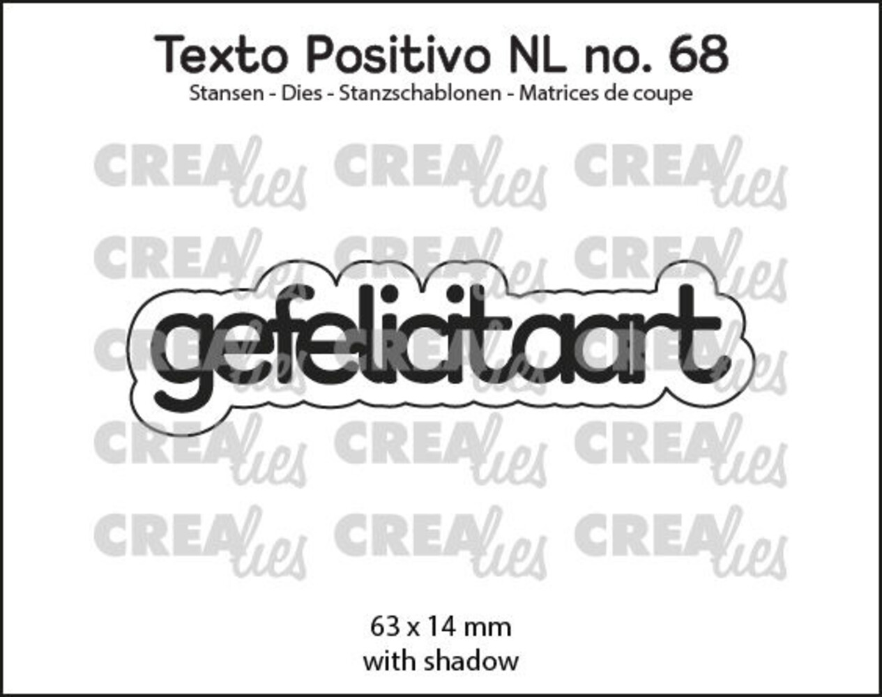 Crealies Texto Positivo Dies Gefelicitaart (POSNL68) Crealies Texto Positivo Dies Gefelicitaart (POSNL68)