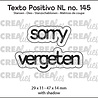 Crealies Texto Positivo Dies Sorry Vergeten (POSNL145) Crealies Texto Positivo Dies Sorry Vergeten (POSNL145)