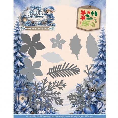 Berrie's Beauties Blue Christmas Dies Botanical Elements (BBD10129) Berrie's Beauties Blue Christmas Dies Botanical Elements (BBD10129)
