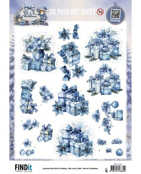 Berrie's Beauties Blue Christmas 3D Push Out Christmas Presents (SB11156) Berrie's Beauties Blue Christmas 3D Push Out Christmas Presents (SB11156)