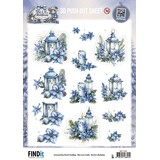Berrie's Beauties Blue Christmas 3D Push Out Christmas Lanterns (SB11158)
