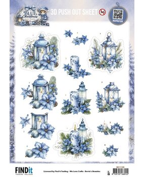 Berrie's Beauties Blue Christmas 3D Push Out Christmas Lanterns (SB11158) Berrie's Beauties Blue Christmas 3D Push Out Christmas Lanterns (SB11158)