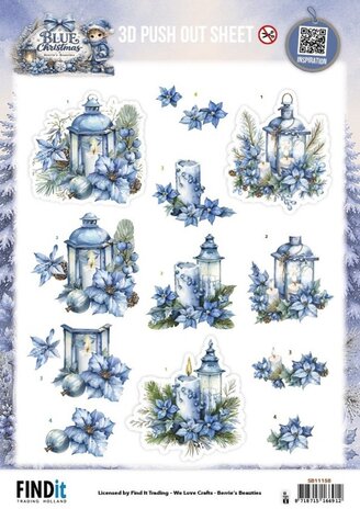 Berrie's Beauties Blue Christmas 3D Push Out Christmas Lanterns (SB11158) Berrie's Beauties Blue Christmas 3D Push Out Christmas Lanterns (SB11158)