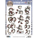 Berrie's Beauties Whimsical Christmas 3D Push Out Snowmen (SB11160)