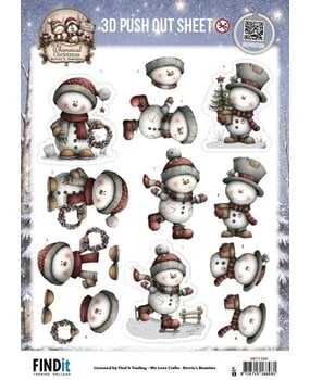Berrie's Beauties Whimsical Christmas 3D Push Out Snowmen (SB11160) Berrie's Beauties Whimsical Christmas 3D Push Out Snowmen (SB11160)
