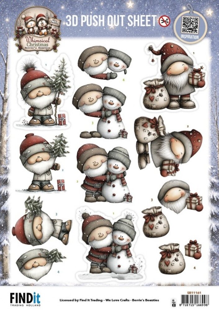 Berrie's Beauties Whimsical Christmas 3D Push Out Santa Claus (SB11161) Berrie's Beauties Whimsical Christmas 3D Push Out Santa Claus (SB11161)