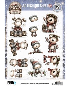 Berrie's Beauties Whimsical Christmas 3D Push Out Furry Friends (SB11162) Berrie's Beauties Whimsical Christmas 3D Push Out Furry Friends (SB11162)